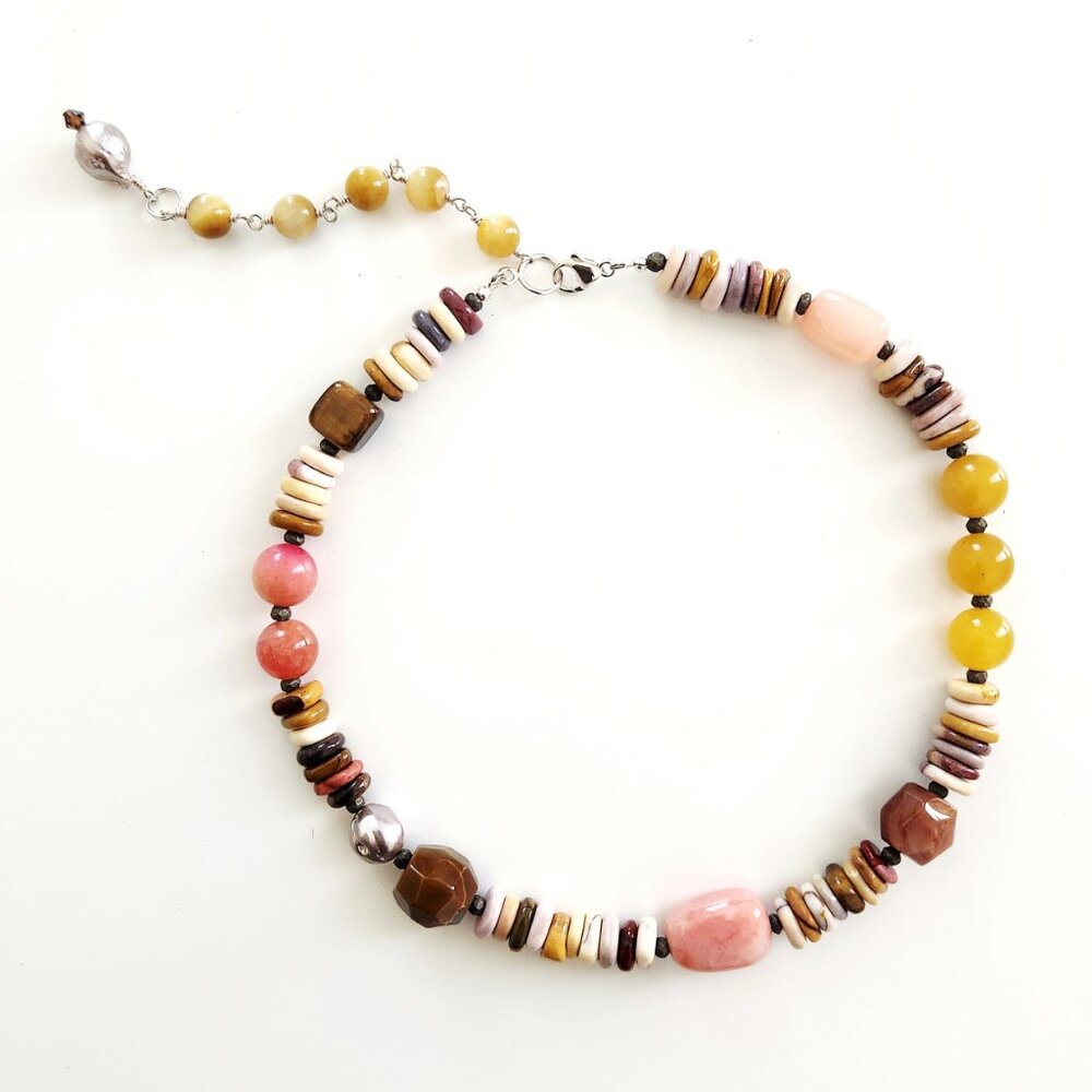 MOOKAITE JASPER NECKLACE--16-19"